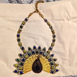 Sassy Jones jeweled peacock statement necklace